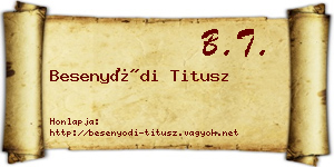 Besenyődi Titusz névjegykártya